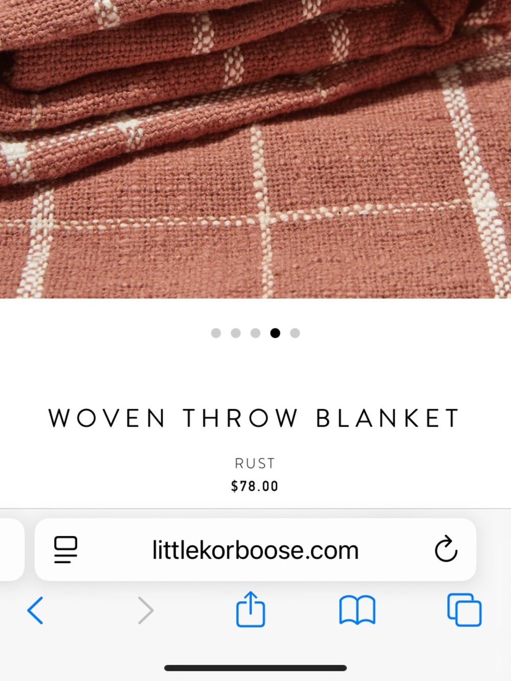 Rust Windowpane Woven Throw Blanket